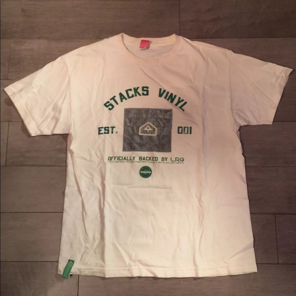 RARE VINTAGE LRG (L-R-G) STACKS VINYL VINTAGE T SHIRT
